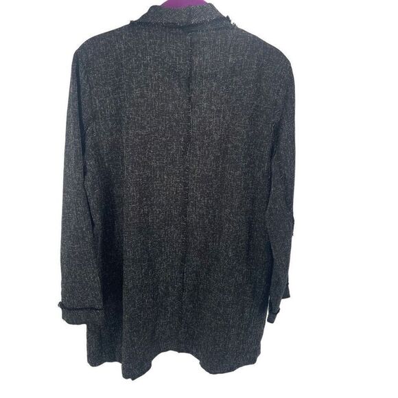 Dress Forum Womens Lightweight Jacket Shawl Open Front Pockets Dark Gray Large - Picture 2 of 10